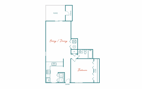 the floor plan for a two bedroom apartment at The Marino