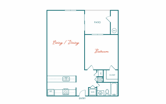 the floor plan for a two bedroom apartment at The Marino