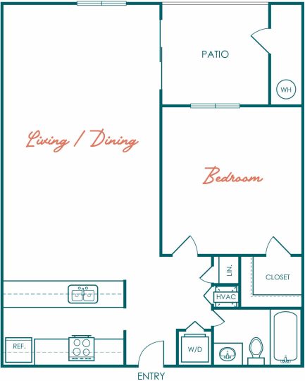 the floor plan for a two bedroom apartment at The Marino